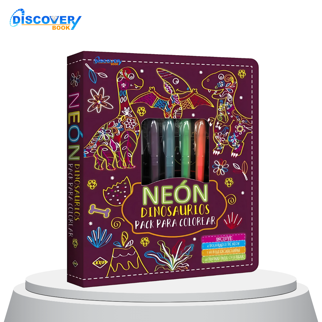 Neón Dinosaurios-Pack para Colorear