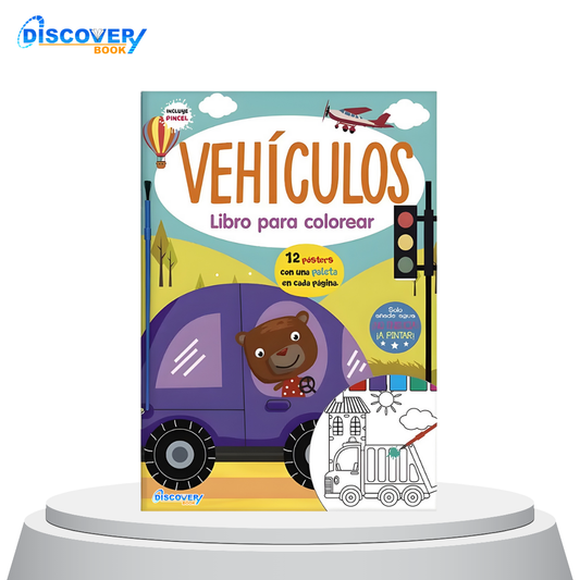Vehículos libro para colorear